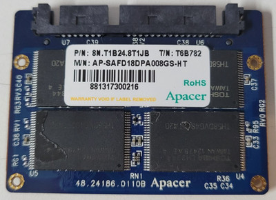 Apacer AP-SAFD18DPA008GS-HT 8GB SATA Flash SSD Drive SN.T1B24.8T1JB