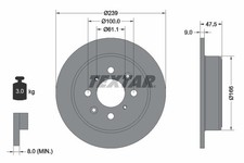 2 x TEXTAR 92077903 Bremsscheibe für ACURA,HONDA