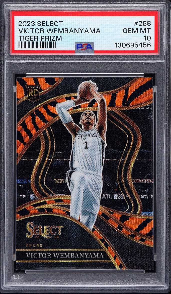 VICTOR WEMBANYAMA 2023 Select Courtside TIGER Prizm #288 PSA 10 Wemby SSP Rookie