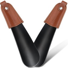 ZOMAKE Metal Shoe Horn,Small Travel Shoehorn for Men Women 6.7 inch, Black
