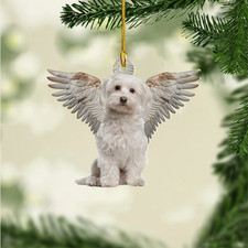 Personalized Wooden Pet Angel Ornament with Wings   Dog Memorial Gift