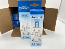 Dr. Brown's Natural Flow Anti-Colic Nipple Level 2 Medium 3m+ 12 Boxes Of 6 (72)