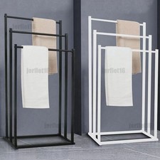 Steel 3 Tier Free Standing Towel Holder Rail Stand Unit Rack Storage Bathroom