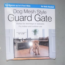 Mesh Guard Gate for Dogs, 72" x 30", No Nails Needed, Fits Spaces Up to 6ft Wide