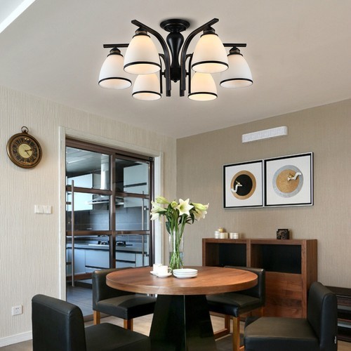 Modern 6 Lights Ceiling Light E26 Chandelier Lamp Fixture Dining Room Bedroom US