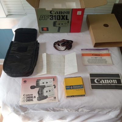 Canon AF310XL Super 8 Reflex Movie Camera with Box, Manuals, Strap