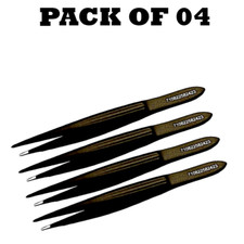 Forgica Professional Stainless Steel Plain Coated Black Tweezers