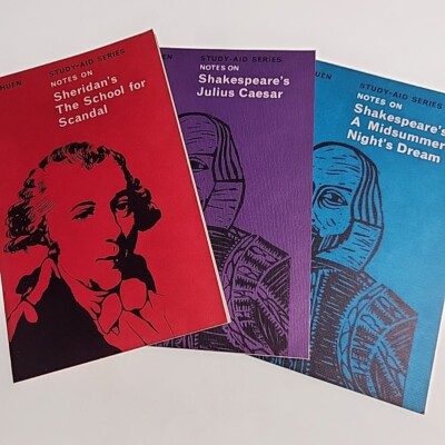 3x Methuen Study Aid Series Shakespeare Sheridan Paperback Book Lot