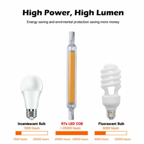 Dimmable R7s LED Glass Tube Light COB Bulb 78mm 118mm 6W 12W 25W Corn Lamp 110V - Picture 6 of 14