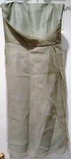 Ann Taylor Green 100% Silk Dress Strapless Prom Cocktail Sz 4 Knee Sage Taffeta