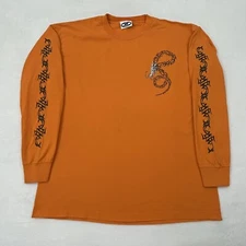 Vintage 2000s WD Sportswear Orange Tribal Dragon Skate Longsleeve Shirt Men L/XL