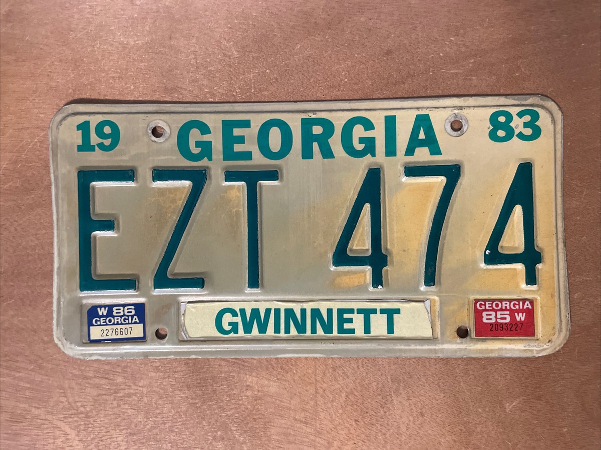 1983 1985 1986 Georgia License Plate # EZT 474 Gwinnett County | eBay