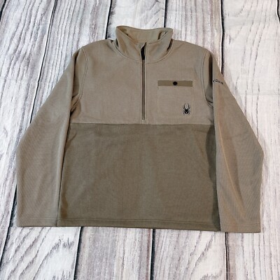 Spyder Men Medallion Bonded Fleece Hafl Zip Cinder Color  Size M NWT 129$ (Z)