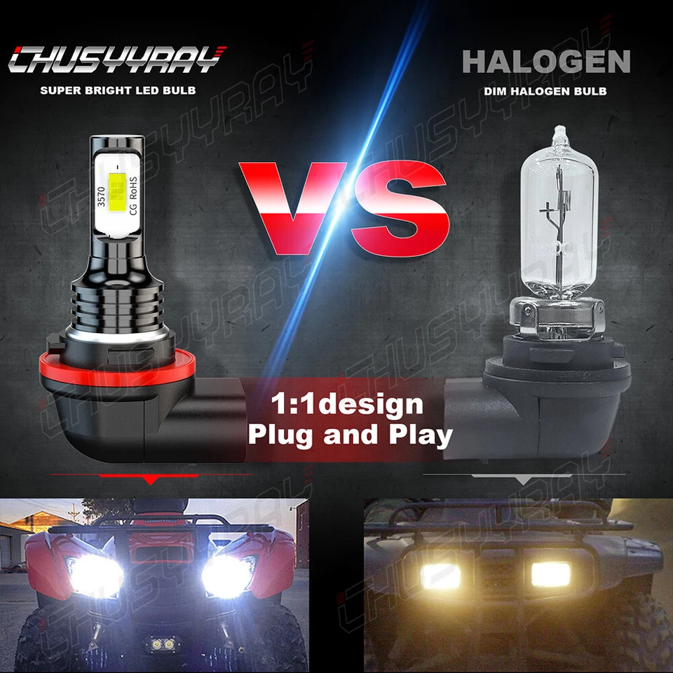 Para Honda Rancher 420 Foreman 500 Rubicon 500 2017 faros LED bombillas Foto 3 de 4