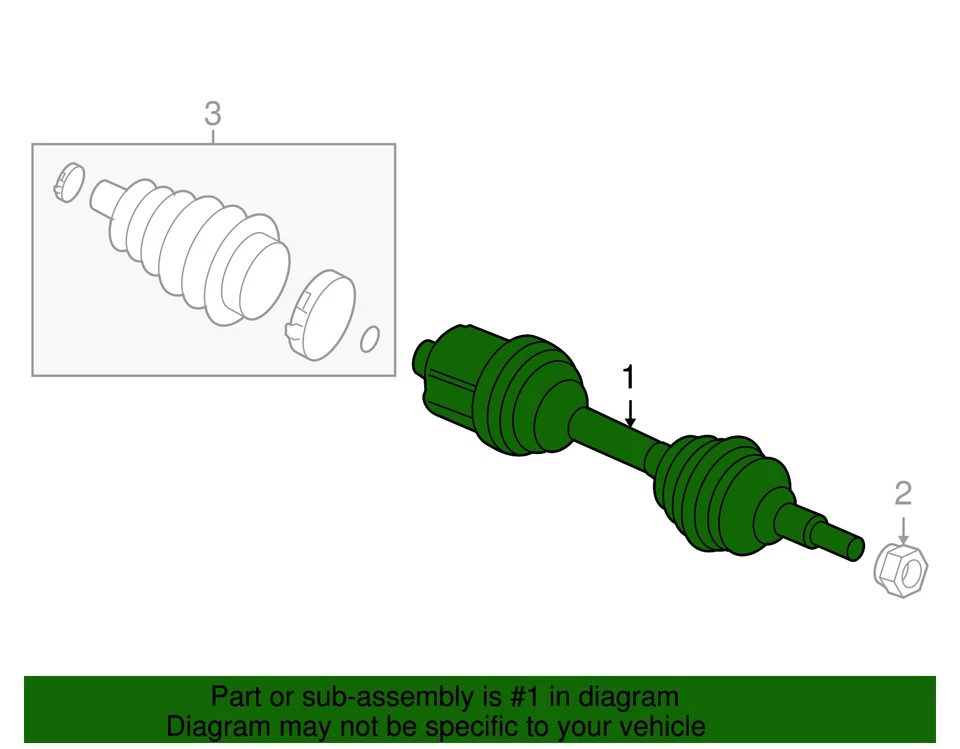 Conjunto de medio eje lado pasajero delantero Chevrolet GM 2008-2012 22873499 genuino Foto 3 de 3