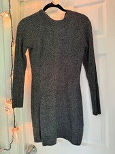 Abercrombie & Fitch Gray Ribbed Long Sleeve Sweater Dress Small