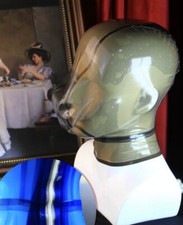 Latex Hood Rubber Mask with Breath Control Hole Back zip Suffocating Club wear