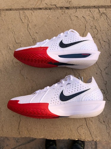 Women's 10.5, Men's 9 Nike GT Cut 3 White Obsidian Red USA Shoes HM9425-100 - Picture 3 of 8