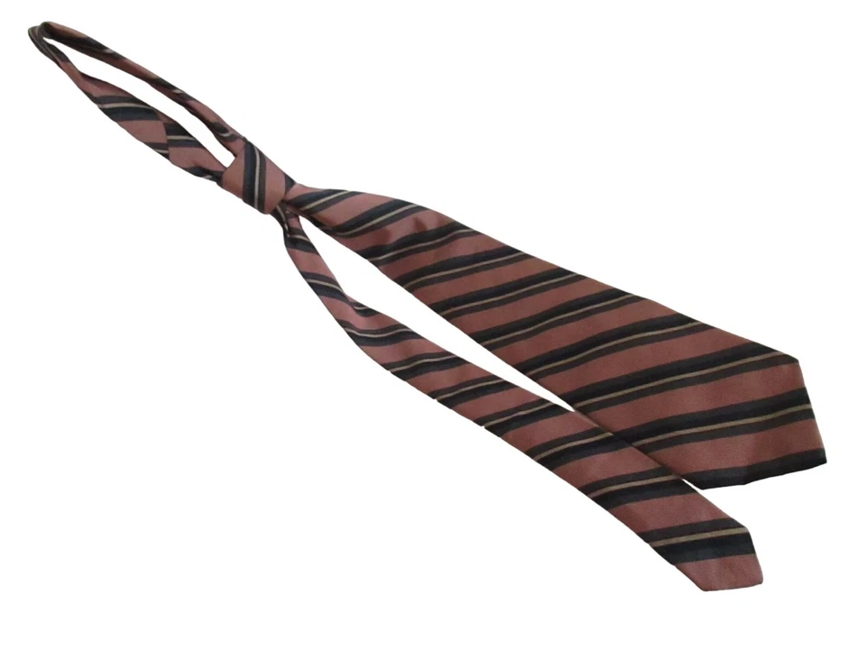 Corbata Ferrell Reed Stanton Woods para hombre 100 % seda a rayas rosa y azul marino Foto 2 de 4