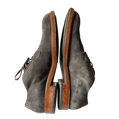 VINCE Suede Leather Lace Up Oxford Gray Shoes Size 11M ITALY  display picture 3