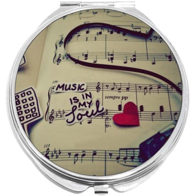 Musical Compact Mirror Music Is in My Soul Compact with Mirrors - Perfect for your Pocket or ...