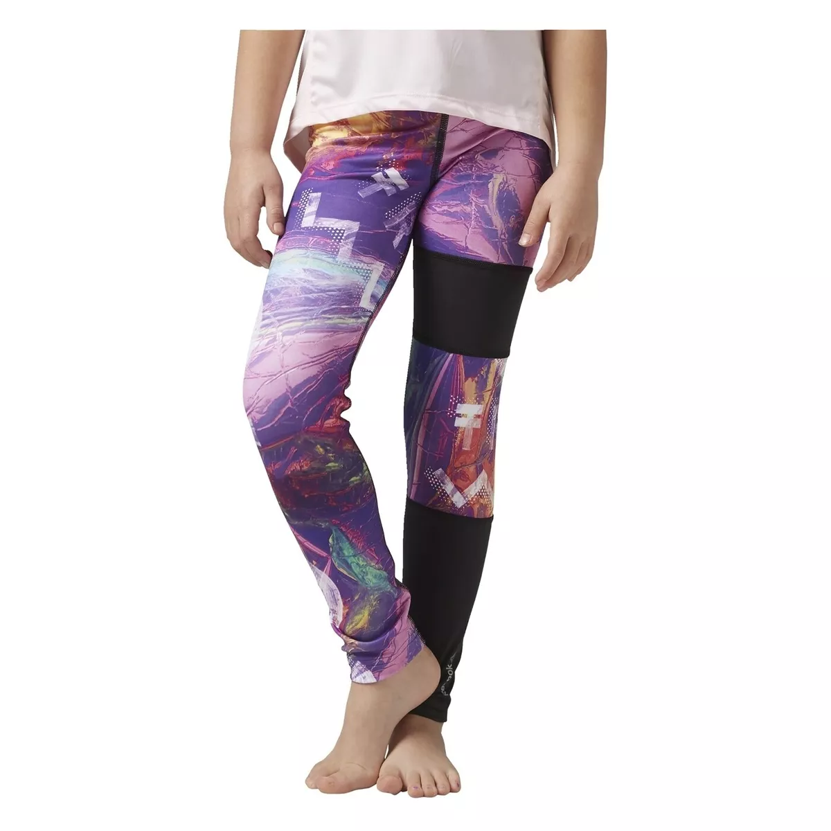 Grijpen noorden schapen Reebok Girls Studio Graphic Print Dance Sports Legging Kids Children's Gym  Tight | eBay