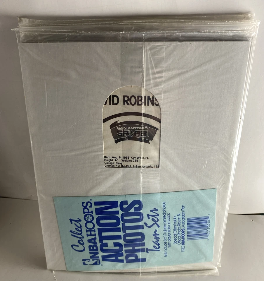 Aros 1990 David Robinson NBA fotos de acción 8x10 San Antonio Spurs lote sellado 9 Foto 3 de 4