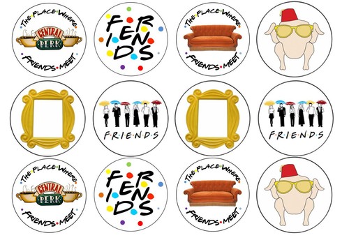 Friends Inspired Edible Wafer Cup Cake Disc Topper - Picture 3 of 4