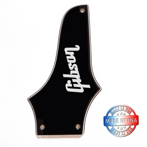 Black/White/Black Truss Rod Cover for Epiphone Thunderbird #2 + White Decal