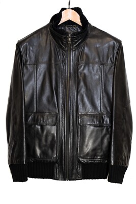 Tru Trussardi LEDERJACKE 48 schwarz sehr guter Zustand