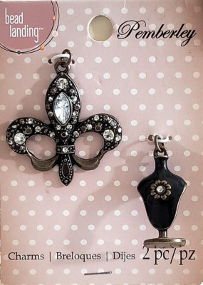 Bead Landing PEMBERLEY Charms - Fleur De Lis / Bust Display - 2 pc