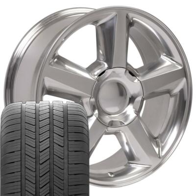 OEW Fits 20'' Polished Tahoe LTZ Wheels & Goodyear LS2 Tires Chevy