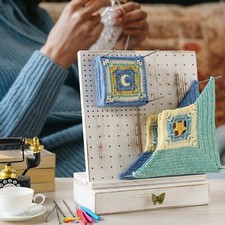 13" Premium Wood Crochet Blocking Board Kit with 50 6" Pins and and Storage D...