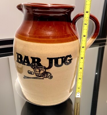 VTG Pottery Bar Jug Pearsons Of Chesterfield 8.5'' 2 Tone Stoneware England 1810