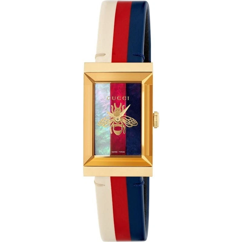Montre pour femme Gucci G Frame YA147409 cadran nacre boîtier en acier inoxydable