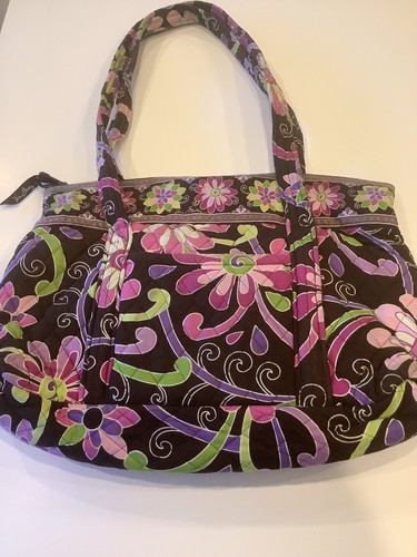 Gently Used~ Vera Bradley Purple Punch Villager Tote Bag Purse  - Picture 9 of 12