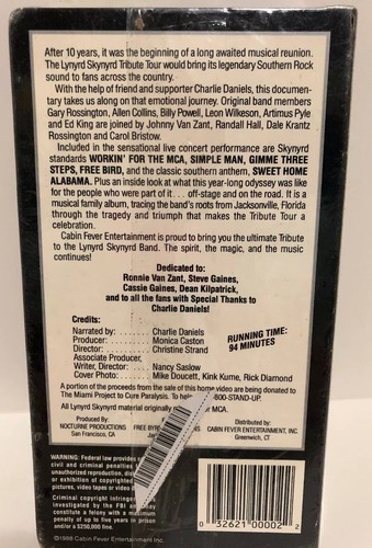 VHS Lynyrd Skynyrd Tribute Tour 1989 neu werkseitig versiegelt - Bild 3 von 3