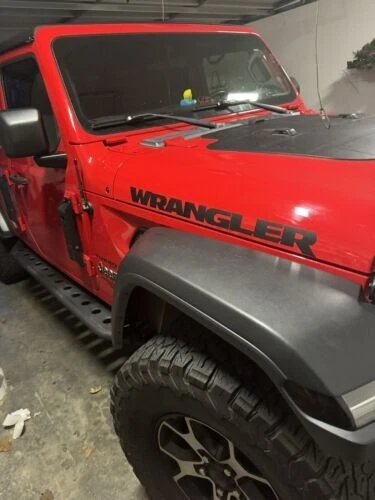 Juego de calcomanías de vinilo para capó Jeep WRANGLER pegatinas gráficas JL negro mate SJ4T7 Foto 2 de 4