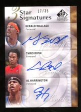 3 Star Signatures Autographed/Signed Gerald Wallace Chris Bosh Al Harrington