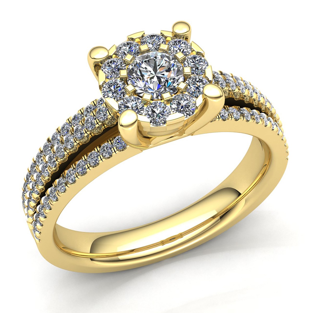 Genuine 1ct Round Cut Diamond Women's Bridal Cluster Engagement Ring 10K  Gold | eBay, image size:1200x1200