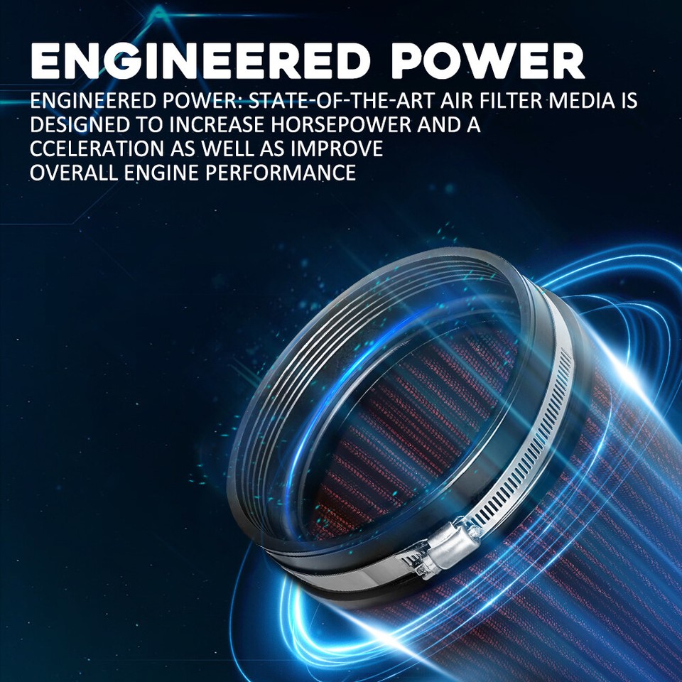 RED 6" 152mm Inlet Truck Air Intake Cone Replacement Quality Dry - Foto 11