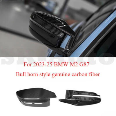 Real Carbon Fiber Side Mirror Cover Caps Wing Replacement For 23-25 BMW M2