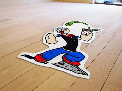Popeye the Sailor Man Floor Mat Area Modern Wool Accent Carpet Living Room Rug