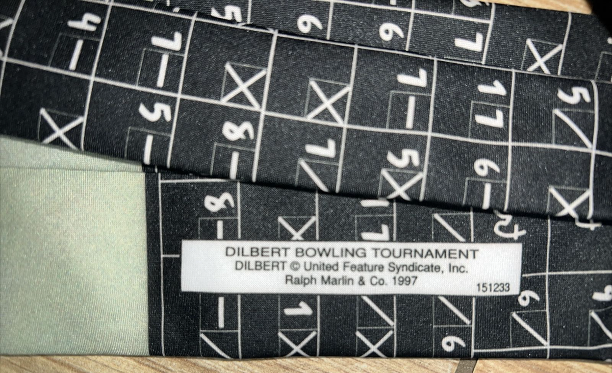 感情ディスコード VTG NWTS Dilbert Bowling Tournament Ralph Marlin Men's Necktie