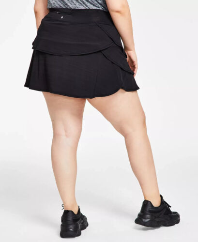 ID Ideology Women's Sz 3X Plus Size Tiered Flounce Pull On Tennis Golf Skort BLK - Picture 5 of 9