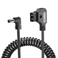 D-tap to DC Power Cable 12V 5.5mm x 2.1mm Coiled Cable for Atomos Monitors