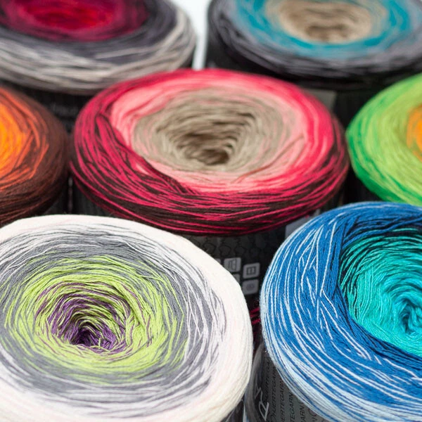 200g RAINBOW COTTON Bobbel Wolle 205 FARBVERLAUF 100% Baumwolle 4-fädig LACE - Bild 4 von 4