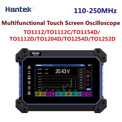 Hantek Touch Screen Handheld Oscilloscope 2CH/4CH Signal Source DMM Max250MHz