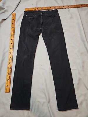 Levis Jeans 511 Men 34X34 Black Straight Denim Casual Pants Western Big E Casual