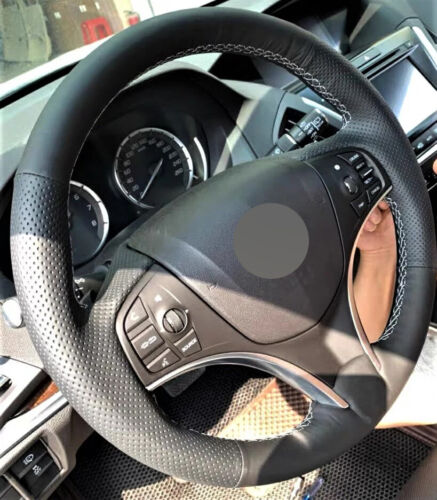 Alcantara Steering Wheel Cover Real Leather Wheel Wrap for ACURA MDX 2014-2020 D - Picture 7 of 12